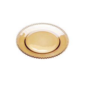 Prato Rojemac Wolff Pearl em Cristal Chumbo Âmbar - 28cm
