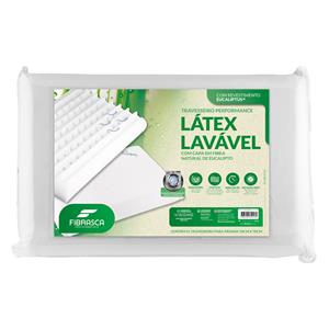 Travesseiro Fibrasca Látex Lavável Eucaliptus 4216 100% Poliéster com Poliuretano