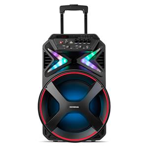 Caixa de Som Amplificada Mondial Connect Lights CM400 com LED Bluetooth USB Bateria Recarregável 400W Preta - Bivolt