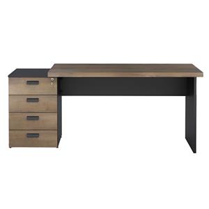 Mesa Móveis Belo Prime com 4 Gavetas - Castanho/Preto