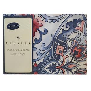 Jogo de Lençol Queen Andreza 60% Algodão 140 Fios 4 Peças - Gaia