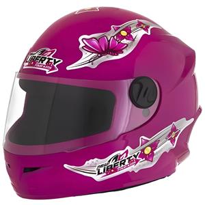 Capacete Infantil Liberty Tork Fechado Rosa - Tam 54