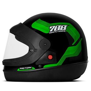 Capacete Pro Tork Sport Preto/Verde - Tam 58
