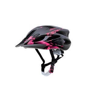 Capacete para Ciclista TSW MTB Raptor II com Led Preto/Rosa - M