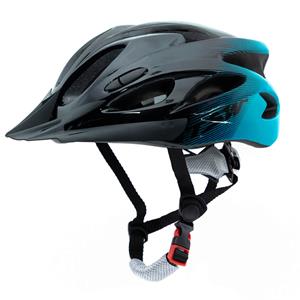 Capacete para Ciclista TSW MTB Raptor com Led Preto/Cinza/Azul - M