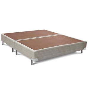 Base Box Queen Bipartida Ortobom Sommier Star Linho Bege - 158x32x198cm