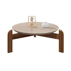 Mesa de Centro Casa D Lizz - Off White/Cedro