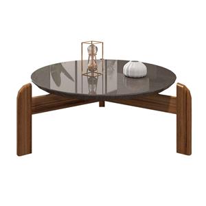 Mesa de Centro Casa D Lizz - Cinza Pérola/Cedro