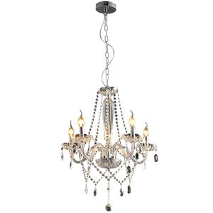 Lustre Avant Baronesa E14 em Vidro com 5 Hastes Transparente - Bivolt