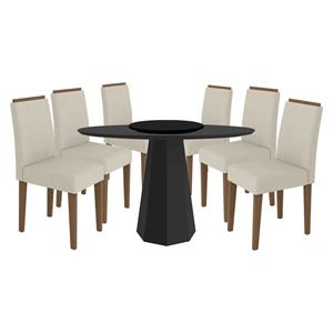 Mesa de Jantar New Ceval Isis com 6 Cadeiras Ana