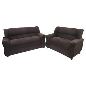 Sofá Safira Classico 2 e 3 Lugares Tecido Suede - Chocolate