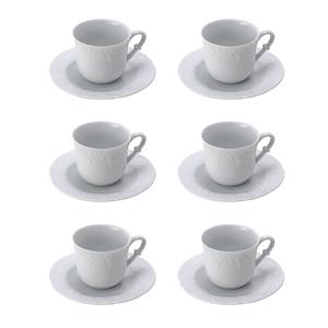 Jogo de 6 Xícaras para Café Rojemac Wolff Limoges em Porcelana com Pires Vendange 100ml