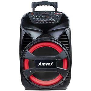 Caixa de Som Amplificada Amvox ACA 480 Viper II com LED Bluetooth USB Bateria Recarregável 480W Preta - Bivolt