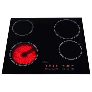 Cooktop 4 Bocas Fischer Elétrico Mesa Vitrocerâmica com Painel Touch Screen Preto - 220V