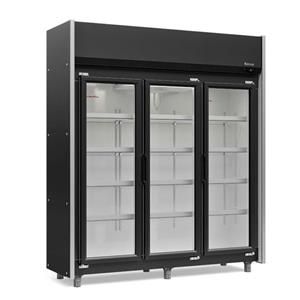 Expositor de Bebidas Vertical Gelopar GEAS 3 Portas 1200L Preto - 220V
